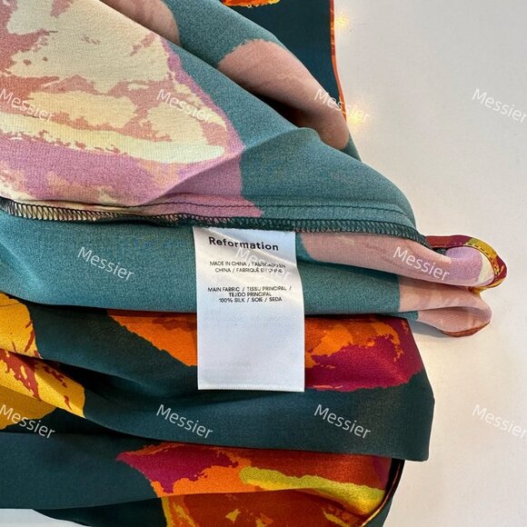 SALE! Reformation Frankie Silk Dress in Daiquiri - Picture 5 of 11